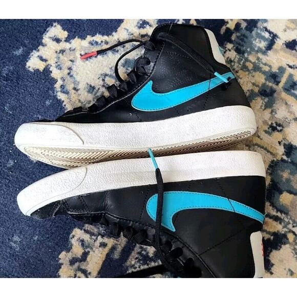 Nike Blazer Mid 77 Black White Blue Red Checks Size 4.5yr - Picture 6 of 8